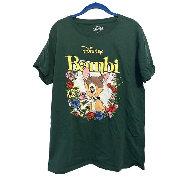 Disney dark green Bambi short-sleeved t-shirt L - Picture 1 of 3